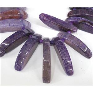 purple agate stick beads, approx 8x38mm-10x52mm