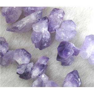 cluster point Natural Chalcedony Beads, freeform, purple, approx 10-35mm