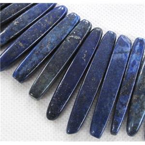 lapis lazuli bead, stick, for necklace, approx 20-60mm, 15.5 inches