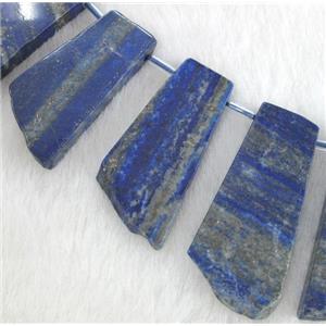 lapis lazuli collar bead, freeform, blue, top dilled, approx 30-60mm