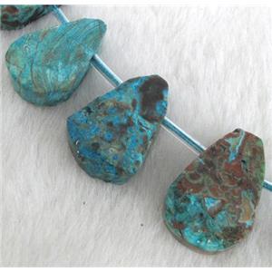 blue Ocean Jasper collar beads, teardrop, top drilled, approx 13-35mm