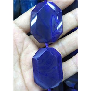 agate beads, faceted rectangle, lavender, approx 30-40mm, 15.5 inches