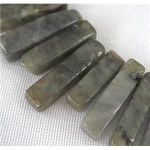 Labradorite beads for necklace, stick, freeform, approx 15-30mm