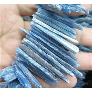 blue Kyanite beads, stick, freeform, approx 15-50mm