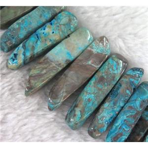 ocean jasper stick collar beads, blue, approx 15-40mm