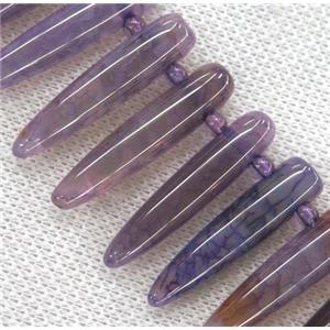 purple agate bullet beads, approx 10-40mm
