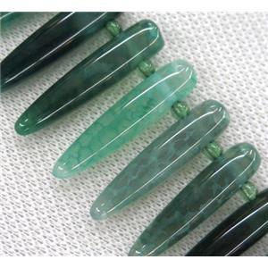 green agate bullet beads, approx 10-40mm