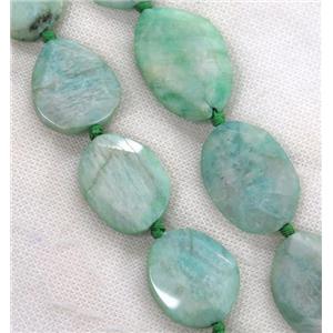 green Amazonite beads, faceted freeform, approx 20-30mm