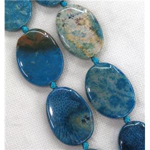 blue Coral Fossil beads, freeform, approx 20-40mm