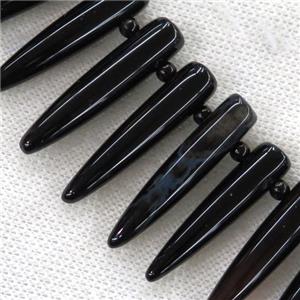 black Agate bullet beads, approx 10-40mm