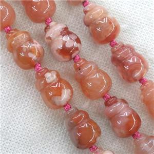 red Cherry Agate beads, gourd, approx 13-20mm