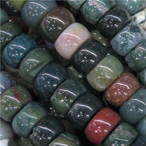 Indian Agate barrel beads, approx 5x8mm