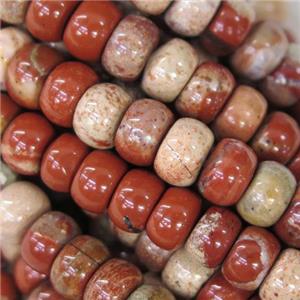white lace Red Jasper barrel beads, approx 4x6mm