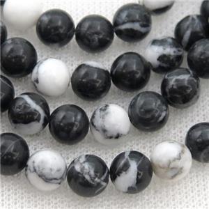 white black zebra Jasper beads, round, approx 12mm dia