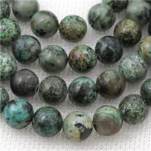 round green African Turquoise beads, approx 4mm dia