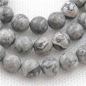 gray Picture Jasper beads, round, approx 8mm dia
