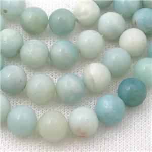 round Amazonite beads, blue, approx 4mm dia