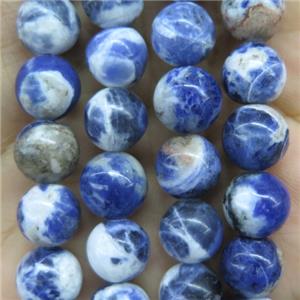 round blue Sodalite beads, approx 8mm dia