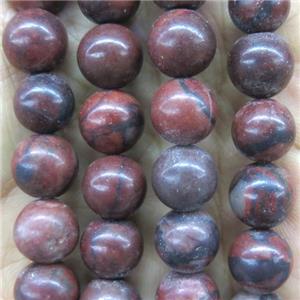 red Picture Jasper beads, round, approx 10mm dia