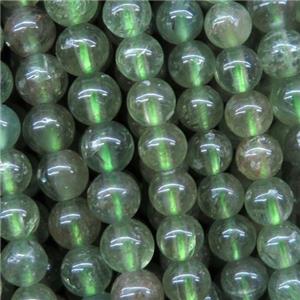 green Apatite beads, round, approx 4mm dia