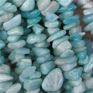 green Amazonite chip beads, freeform, approx 6-8mm, 36 inch length