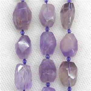 purple Amethyst nugget beads, freeform, approx 15-22mm