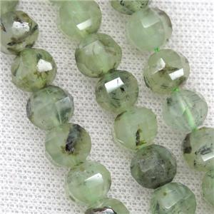 green Prehnite beads, lantern, approx 9-10mm dia