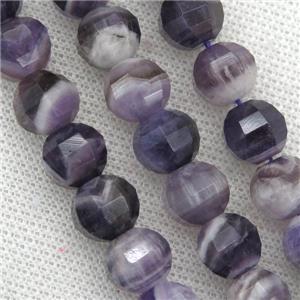 Dogtooth Amethyst beads, purple, lantern, approx 11-12mm dia