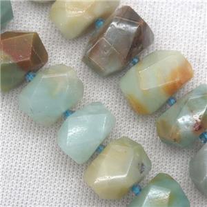 Chinese Amazonite nugget beads, faceted freeform, approx 15-22mm