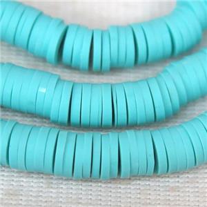 blue turq Fimo Polymer Clay heishi beads, approx 4mm dia
