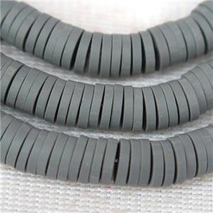 gray Fimo Polymer Clay heishi beads, approx 4mm dia