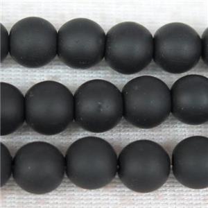 round black Fimo Polymer Clay Beads, approx 8mm dia