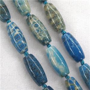 Blue Coral Fossil Rice Beads, approx 10-22mm