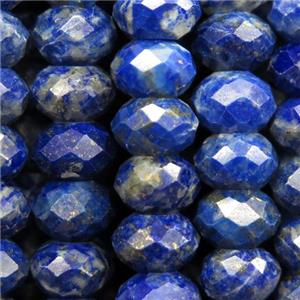 blue Lapis lazuli beads, faceted rondelle, approx 4x6mm