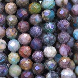 tiny Azurite beads, faceted round, approx 4mm dia