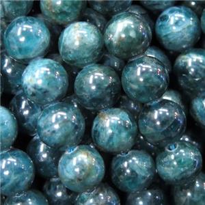 round Green Apatite Beads, approx 8mm dia