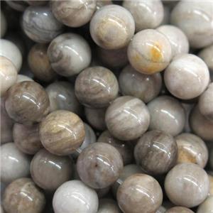 Natural Silver Leaf Jasper Beads Smooth Round, approx 14mm dia