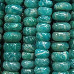 green Russian Amazonite beads, rondelle, approx 5x8mm