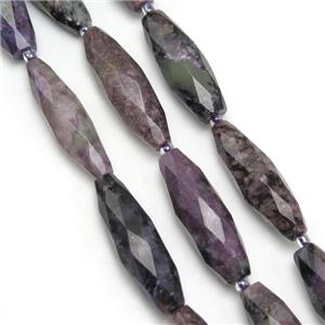 purple Charoite beads, faceted rice, approx 10-30mm