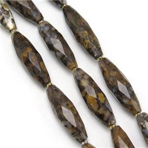 Opal Jasper beads, faceted rice, approx 10-30mm