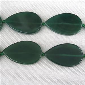 green Agate Beads, teardrop, dye, approx 30-50mm