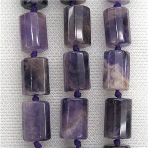 Dogtooth Amethyst Beads, faceted Column, approx 11.5-16mm