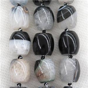 white Druzy Agate barrel beads, approx 16-18mm