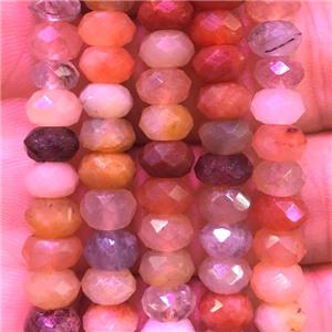 mix gemstone beads, faceted rondelle, approx 5x8mm