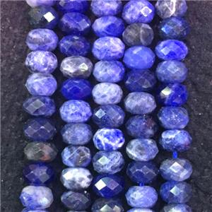 blue Sodalite Beads, faceted rondelle, approx 5x8mm
