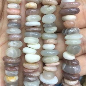 MoonStone Chip Beads, multi-color, approx 10-14mm, 3-5mm thickness