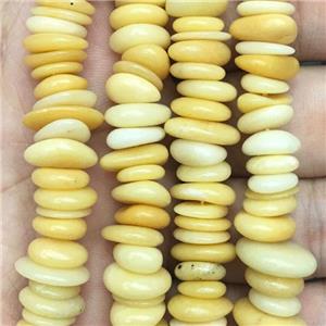 yellow Aventurine chip beads, approx 10-14mm, 3-5mm thickness