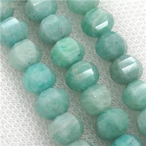 green Amazonite Beads, faceted round, approx 9-10mm