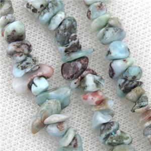 blue Larimar chip beads, B-grade, approx 6-10mm