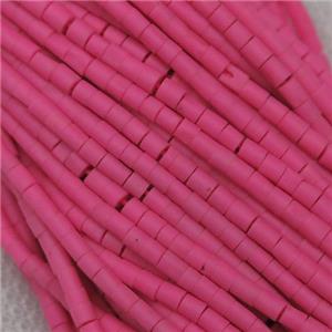 tiny synthetic turquoise tube beads, hotpink, approx 2mm dia